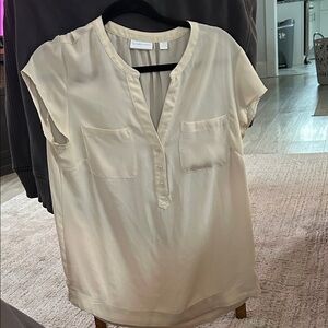 New York & Company Cream Blouse